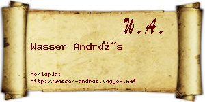 Wasser András névjegykártya