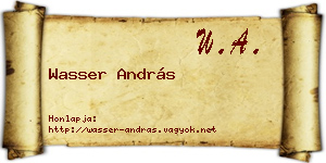 Wasser András névjegykártya